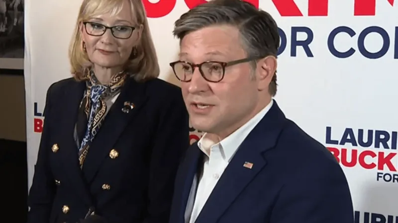 House Speaker Mike Johnson backs GOP nominee Laurie Buckhout in Greenville visit