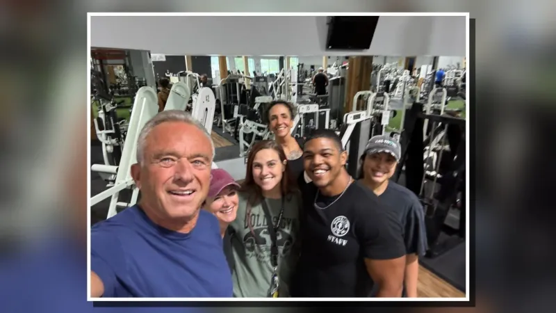 HHS Secretary Robert F. Kennedy Jr. stops at Gold's Gym in Goldsboro for workout