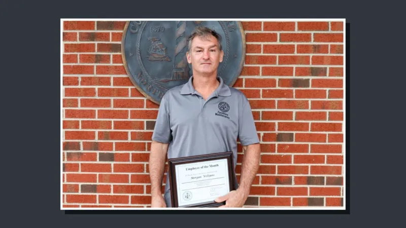 Dare County recognizes electrician Morgan Williams as Employee of the Month for July 2026