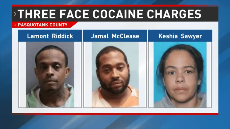 Three indicted following Pasquotank County cocaine investigation