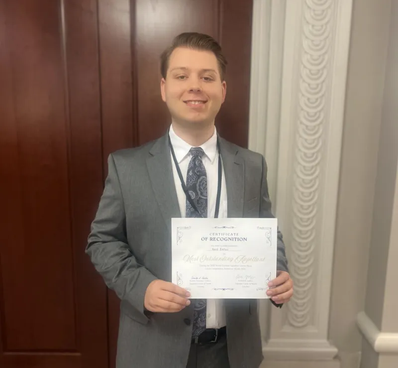 Campbell Law's Reed Ballus '28 named Outstanding Appellant in N.C. Courts competition