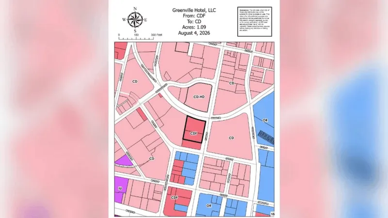 Developers seek rezoning for proposed downtown Greenville hotel site near library
