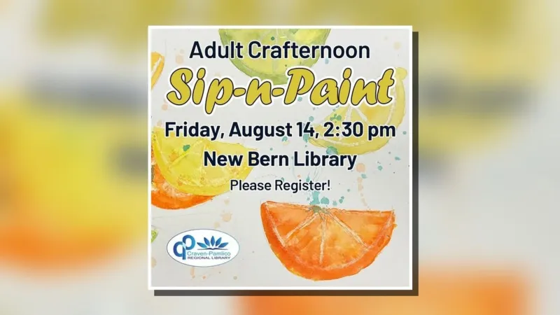 Free adult Crafternoon set for Aug. 14 with lemon-themed painting and lemonade