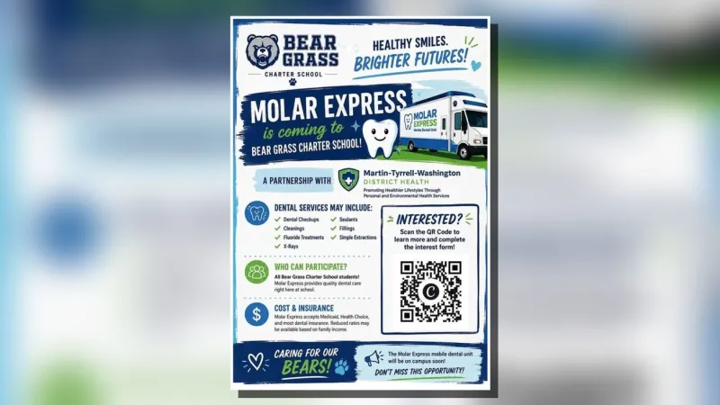 Bear Grass Charter School partners with health district, Molar Express for on-campus care