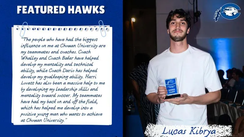 Featured Hawks: Lucas Kibrya, Sophomore, Men's Soccer, Exercise Science