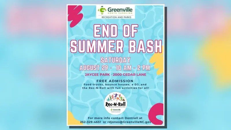 Greenville hosting free End of Summer Bash at Jaycee Park