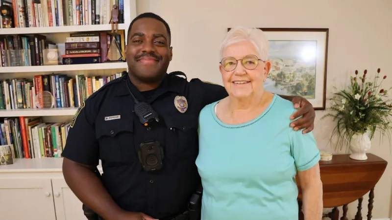 Wilmington officer reunites with woman he helped save from Bitcoin scam