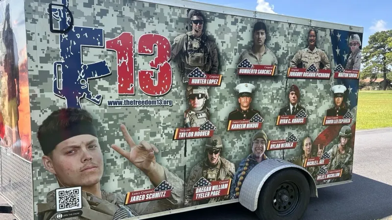 Freedom 13 group brings memorial truck to vigil honoring Abbey Gate fallen