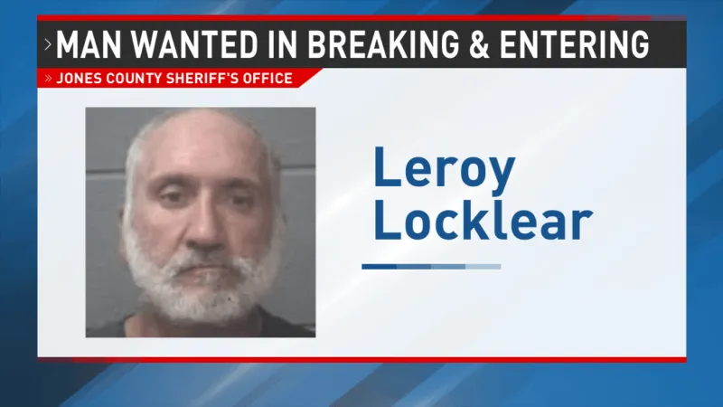 Man wanted in vehicle break-ins over in Jones County