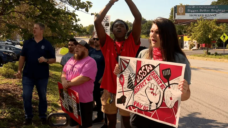 Asheville Wingstop workers strike over hours, conditions