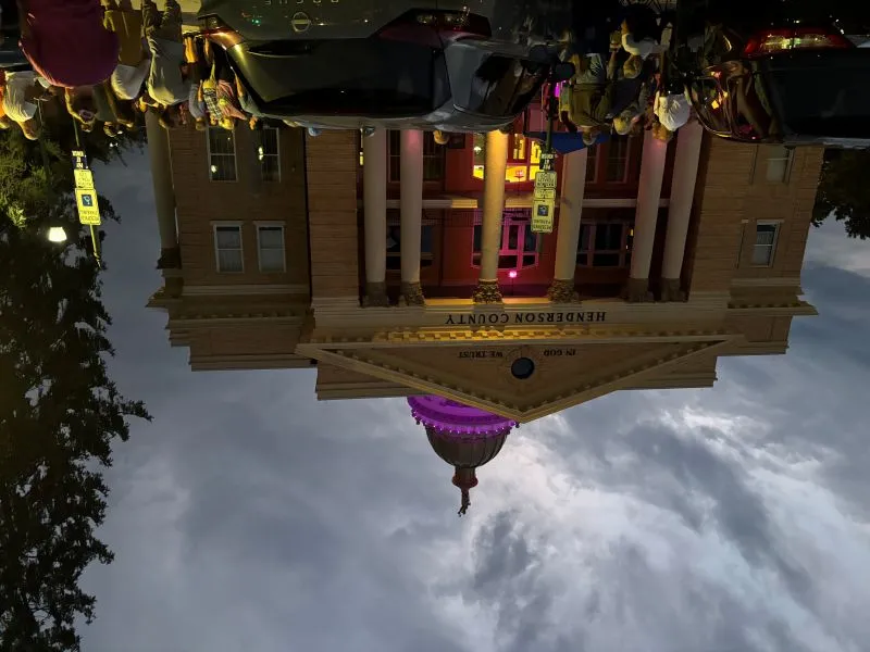 Fans remember Dolly as historic courthouse glows pink