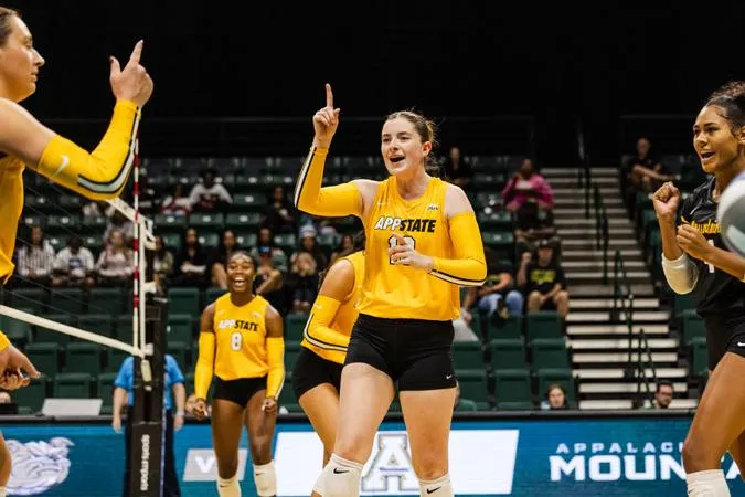 App State Volleyball Sweeps Bryant, Goes 2-1 in Charlotte Invitational