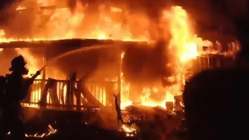 Helmet-cam video released shows firefighters battling early morning Charlotte house fire