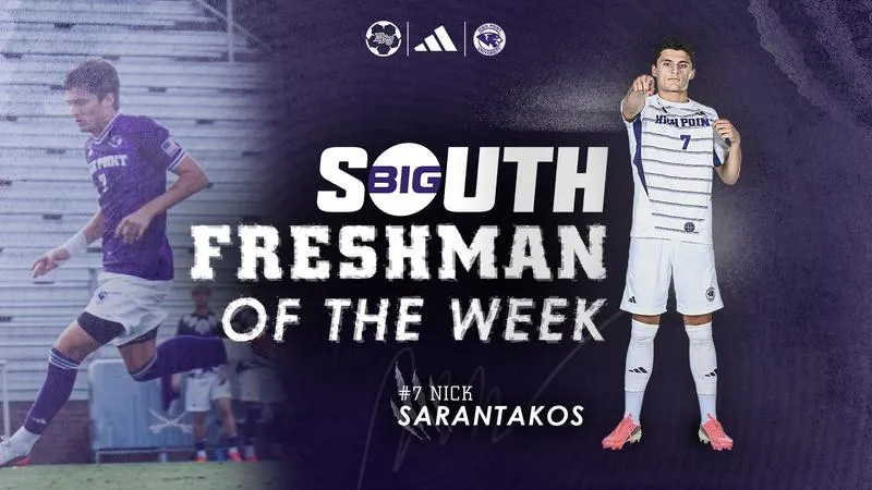 Sarantakos Earns Second Straight Big South Freshman of the Week Honor