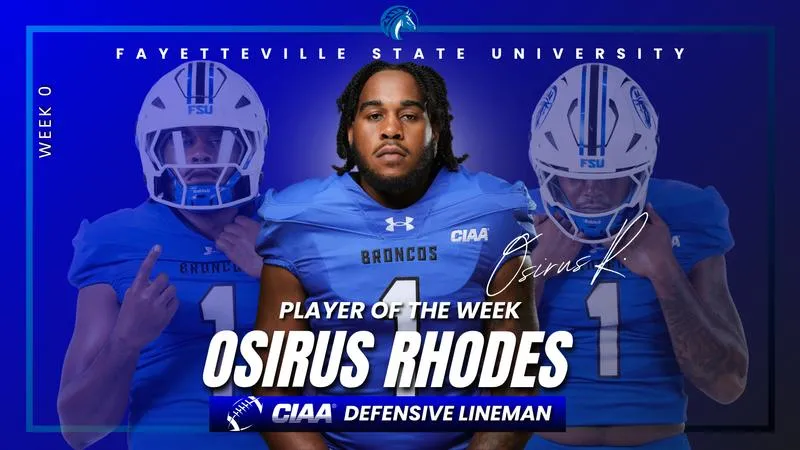 Osirus Rhodes Named CIAA Defensive Lineman of the Week for Week #0