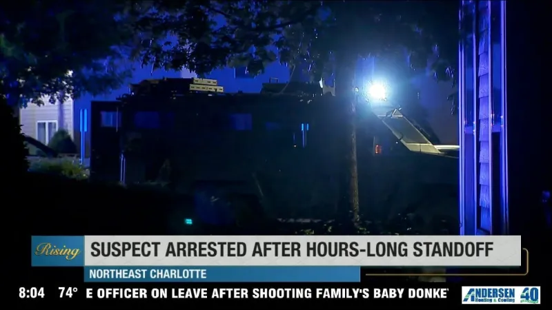 Suspect arrested after hours-long standoff in Charlotte