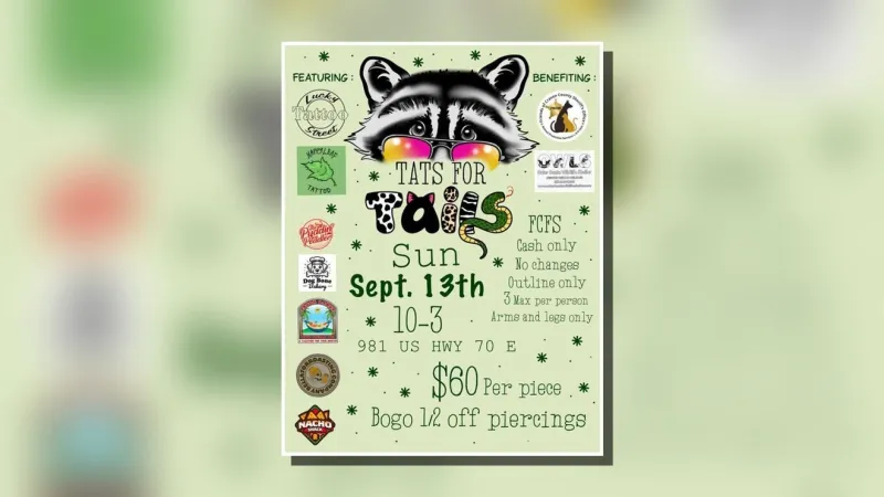 "Tats for Tails" backs Friends of Craven County Sheriff's Office and OBX Wildlife Shelter