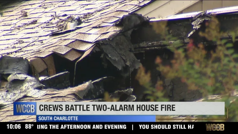 Charlotte Fire working to determine cause of two-alarm house fire in south Charlotte
