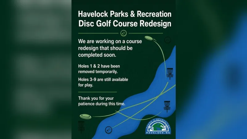 Havelock disc golf course getting redesign, two holes temporarily closed