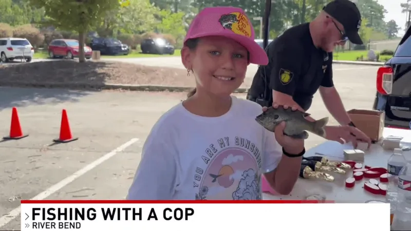 River Bend police host Fishing with a Cop tournament for kids