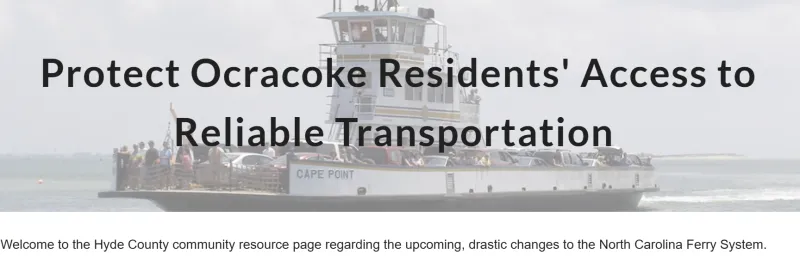 Hyde County launches ferry toll resource website