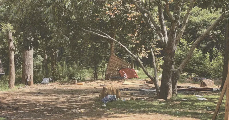 Encampment gone, but trash lingers on Little East Fork