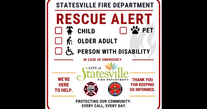 Statesville Fire Department introduces free Rescue Alert window cling