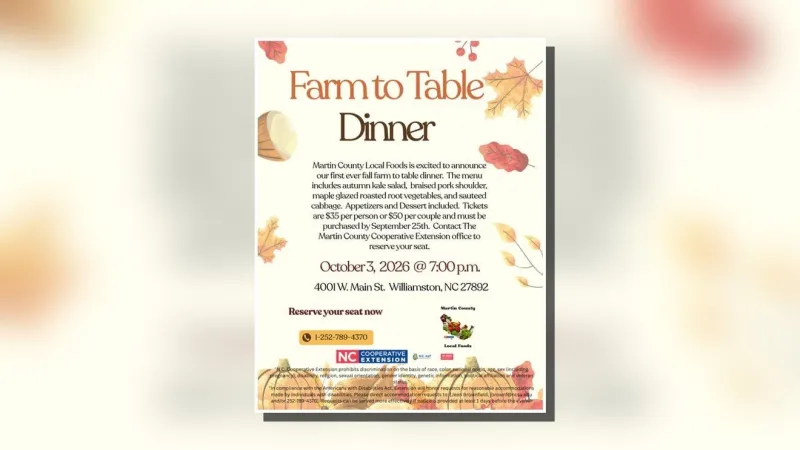 Martin County Local Foods to host first Farm to Table Dinner
