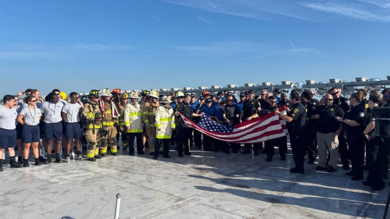First responders climb Dowdy-Ficklen Stadium to remember lives lost on 9/11