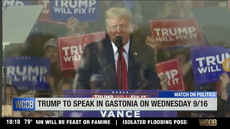 President Donald Trump set to speak in Gastonia next Wednesday