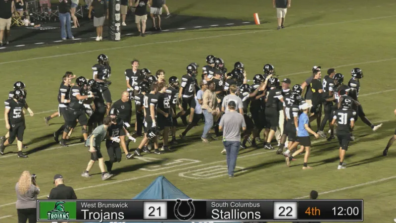 South Columbus football earns walk-off overtime win over West Brunswick, 22-21