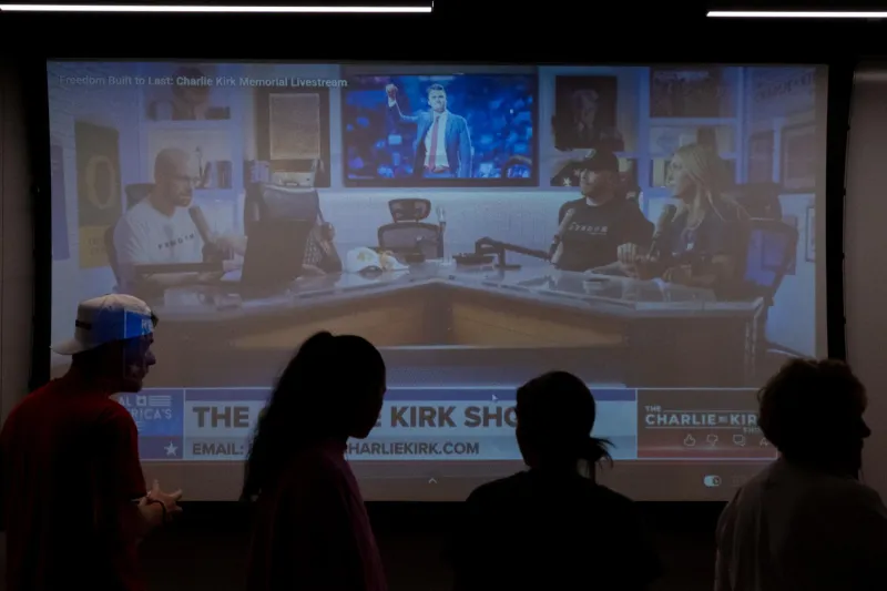 TPUSA holds livestream viewing of Charlie Kirk's memorial
