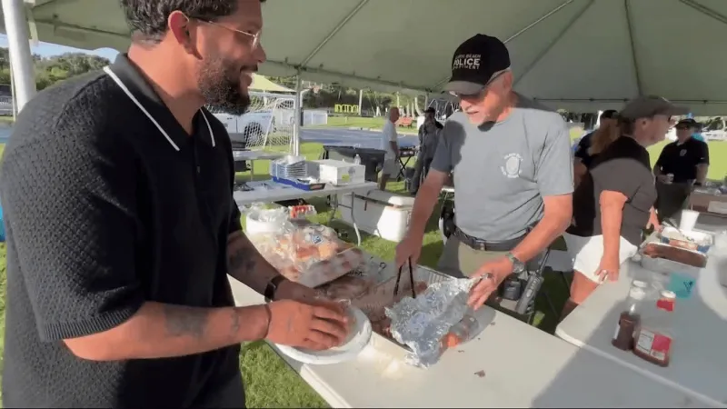 Atlantic Beach police host Blue Badge Bash cookout to connect with residents