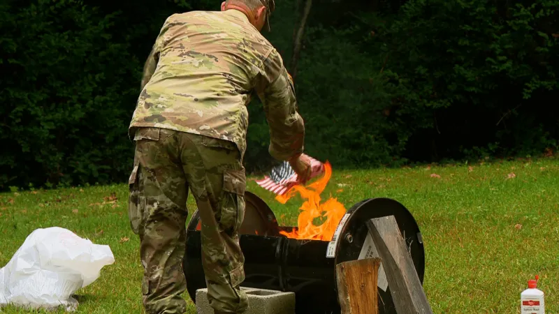 American Legion Post honors 9/11 victims and POWS at flag disposal ceremony