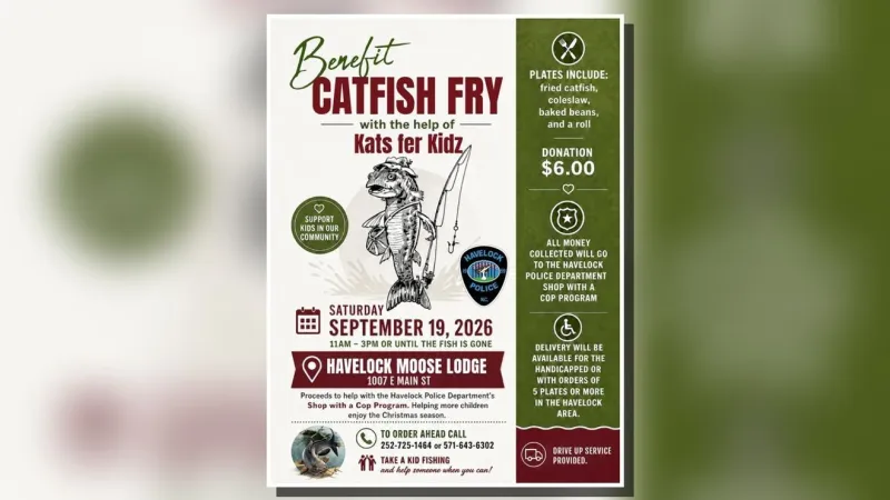 Havelock catfish fry to support Shop with a Cop program