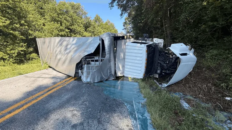 TRAFFIC ALERT: Tractor trailer carrying bulk body wash overturns in Rutherford County