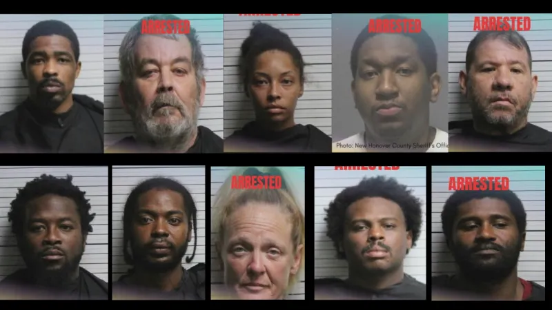 10 arrested on drug possession charges across Brunswick County