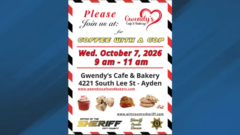 Pitt County Sheriff's Office to host Coffee with a Cop in Ayden on Oct. 7