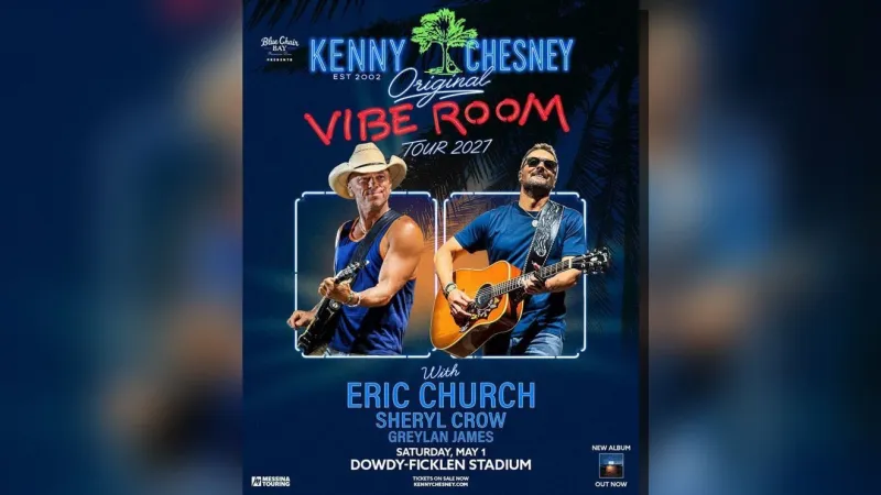 Kenny Chesney bringing 2027 stadium tour to ECU with Eric Church, Sheryl Crow