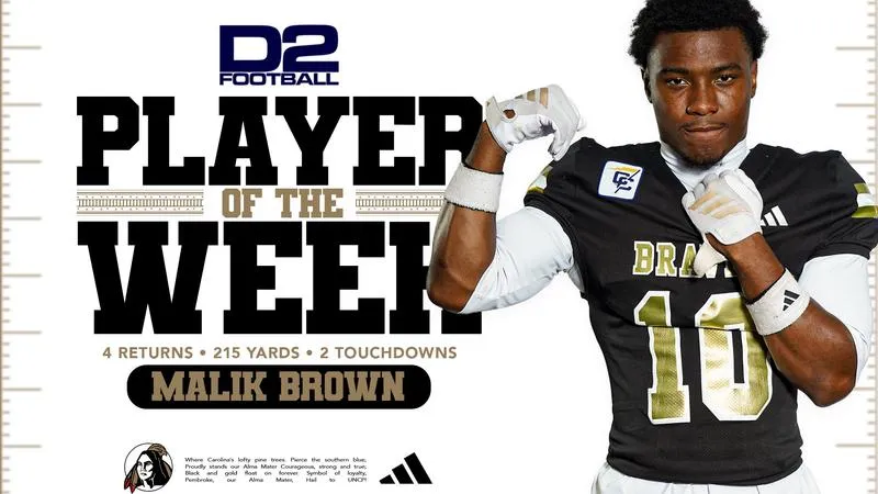 Brown Named D2Football.com Special Teams Player Of The Week