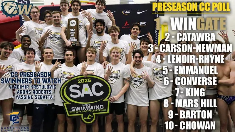 Bulldogs picked to win 2027 Conference Carolinas men's swimming title