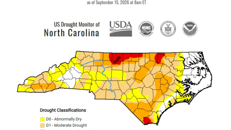 Drought lingers into mid-September, with 4 WNC counties in 'severe' category