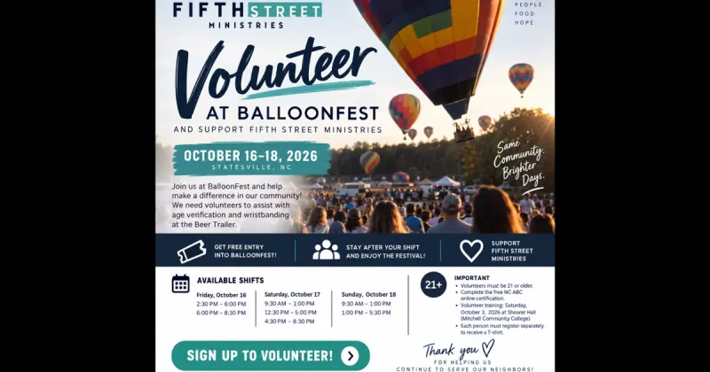 Fifth Street Ministries seeks volunteers to help at BalloonFest