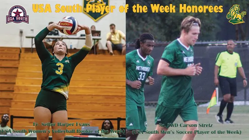 Stretz, Evans Collect USA South Weekly Conference Honors for Men's Soccer and Women's Volleyball