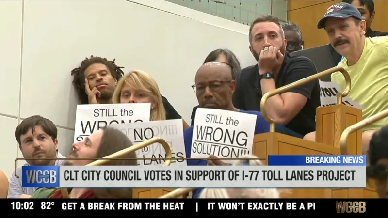In 7-4 vote, Charlotte City Council puts controversial I-77 toll lanes project back in motion