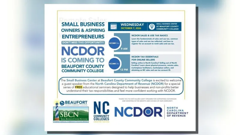 Free NCDOR tax seminars coming to Beaufort County Community College