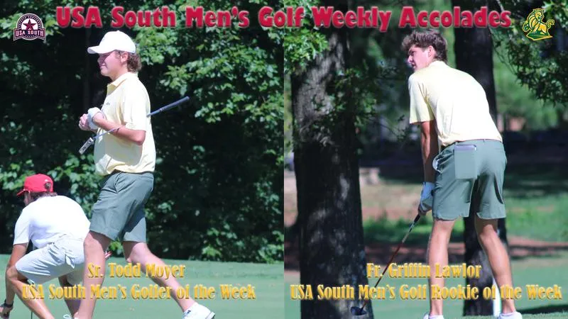 Moyer, Lawlor Land Back-to-Back USA South Weekly Honors for No. 5 Men's Golf