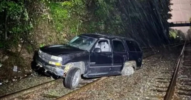 Police: Marion man fled from officers, was later found stuck on Morganton railroad tracks