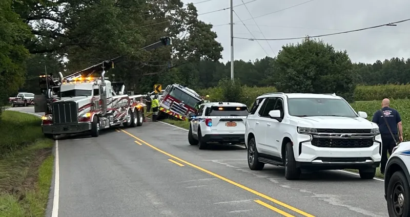 New Clayton Fire Truck Overturns While Responding To Call