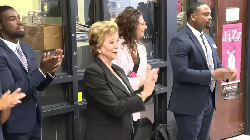 Education Secretary Linda McMahon returns to New Bern High School during nationwide tour